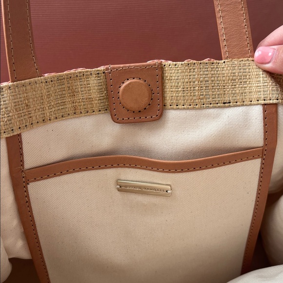 Loeffler Randall Pink Natural Woven Tote Bag - Picture 6 of 14